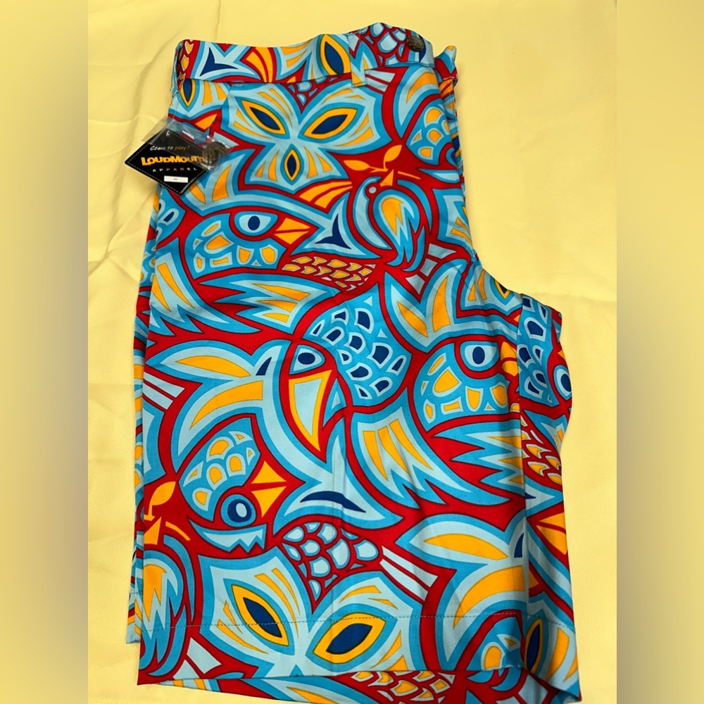 NWT Loudmouth Golf  Shorts Size 40 doodle Doo Rooster